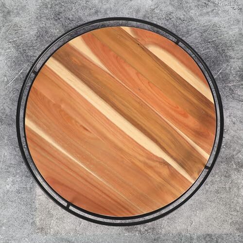 12" Acacia Wood Lazy Susan Turntable, Tomoaza Kitchen Assorted Colors , Sizes - Picture 17 of 37