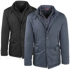 Men's Winter Jacket Elegant Tailored Jacket Blue Black Coat