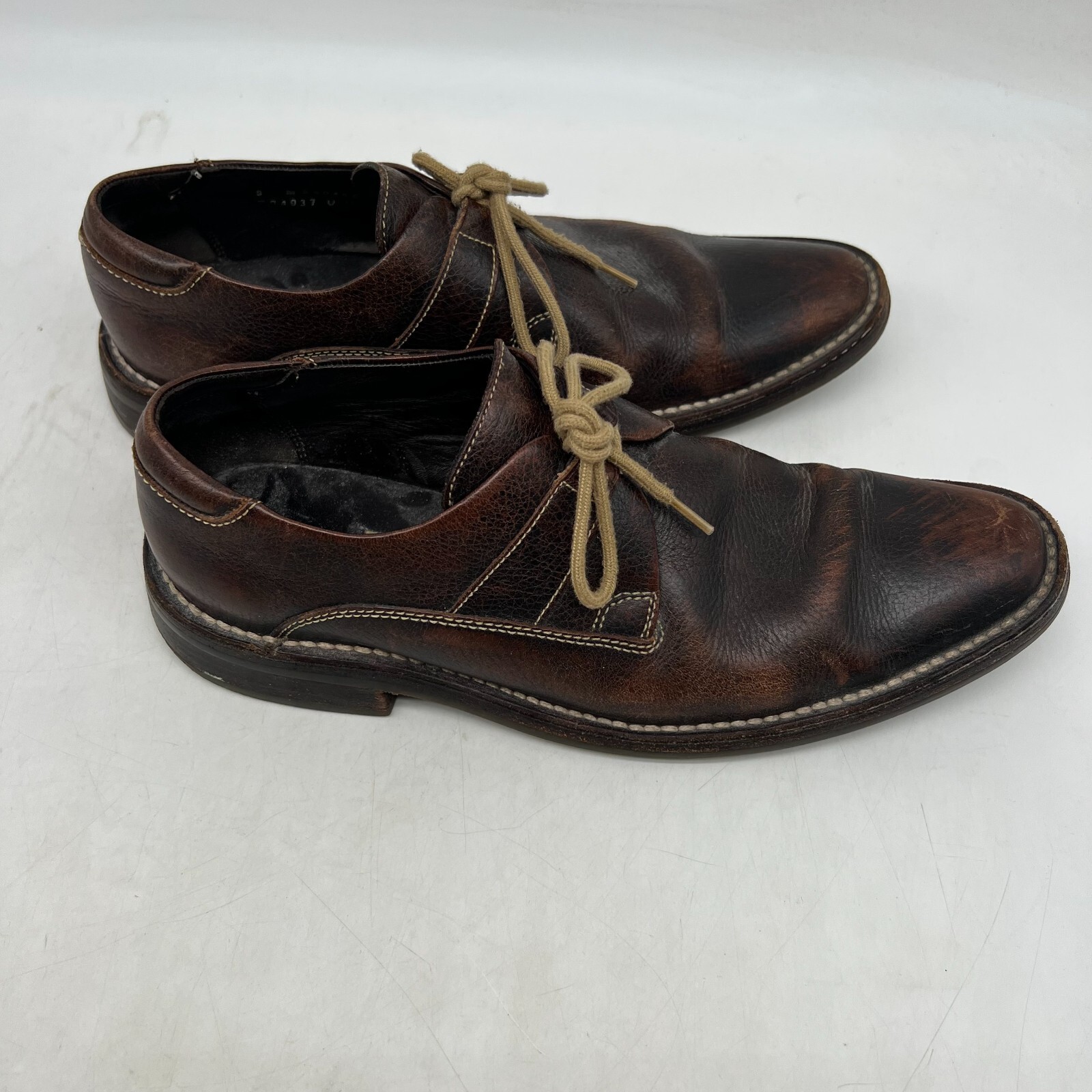 SAOLA Cole Haan Mens C04037 Leather Almond Toe Brown Oxford Dress Shoes Size 9