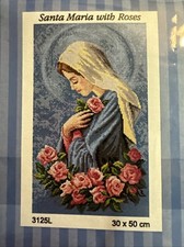 needlepoin tapestry gobelin Orchidea canvas only 30x50 Cm Santa Maria