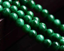 Natural 6/8/10/12/  14mm Dark Green Jade Gemstone Round Loose Beads 15'' AA