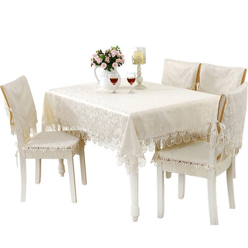Europe Lace Tablecloth Rectangle Square Beige Dining Coffee TV Party Table Cover - Picture 4 of 14