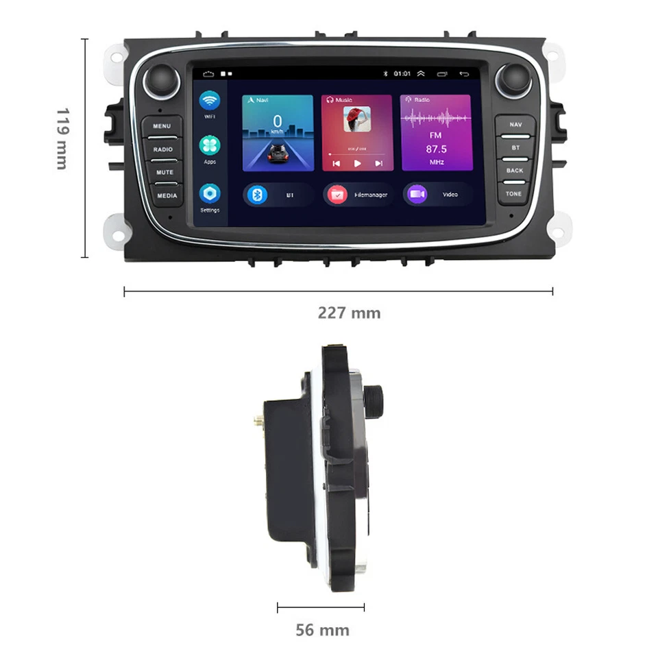 Für Ford Galaxy Focus MK2 Mondeo C S Max Android Autoradio GPS Carplay 64GB +Kam - Bild 4 von 4