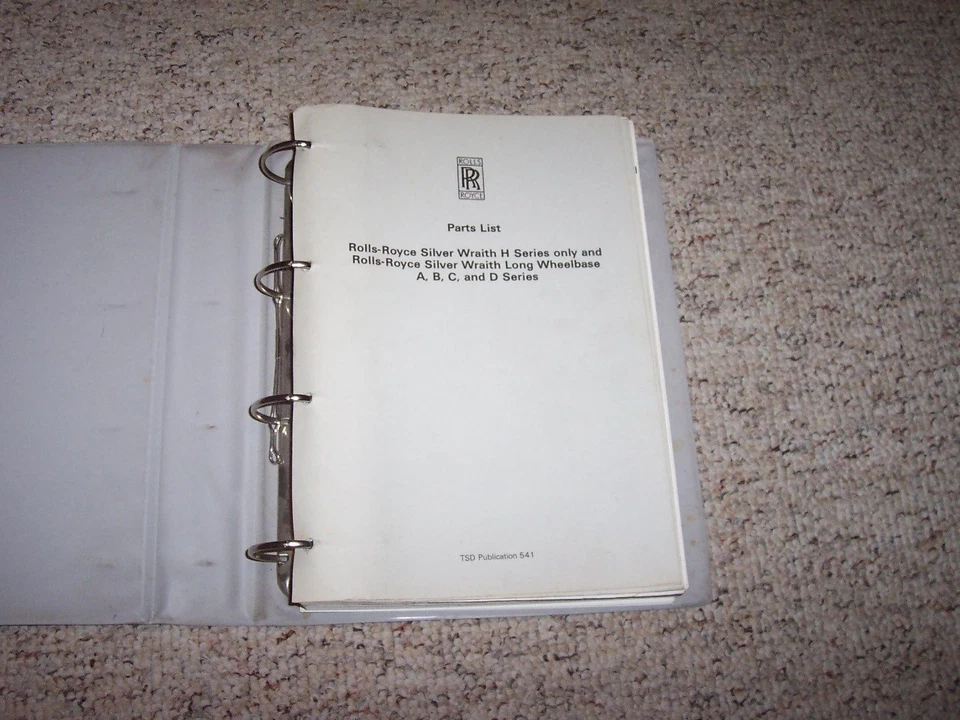 Rolls Royce Silver Wraith 1952-1958 lista de piezas manual de catálogo 1953 1954 1955 Foto 3 de 3