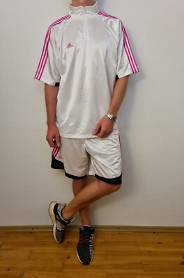 adidas Euro Club S/S Basketball Shirt Short Glanz Trainingsanzug Tracksuit Gr. X