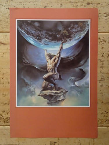 Fantasy Art Print / Plate ATLAS by Boris Vallejo c1994 - Picture 3 of 4