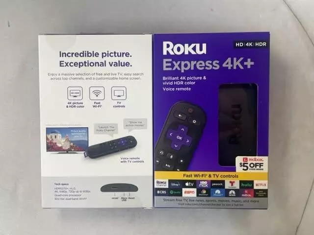 Roku Express 4k+  Streaming Player Hd/4k/hdr With Roku Voice