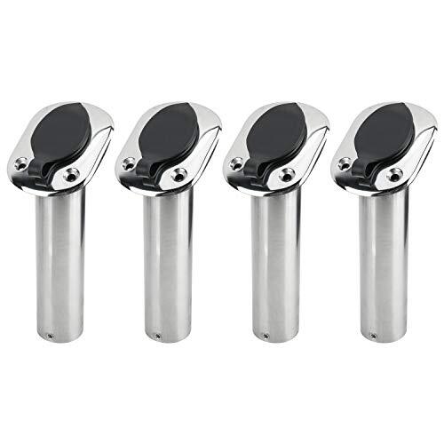 4 Pack of Stainless Steel Rod Holders Rubber with Cap, Liner, Gasket