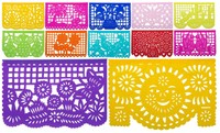 Beautiful Mexican Tissue papel Picado Banner - 12 Tissue Panels In Medium S... on sale Beautiful Mexican Tissue papel Picado Banner - 12 Tissue Panels In Medium S... on sale