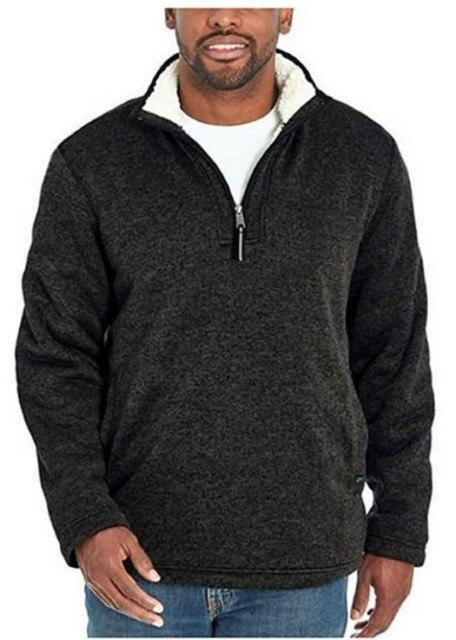 Orvis Heather Grey 1/4 Zip Pullover Sherpa Lined Sweatshirt Size Medium M for sale online | eBay