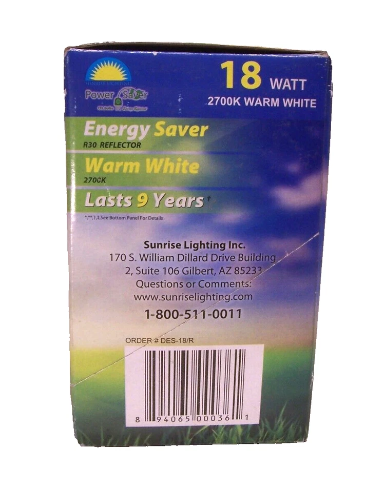 3 Floodlight Bulbs Power Energy Saver 18W Warm White 2700 K Bulb R30  940 Lumens - Image 3 of 4