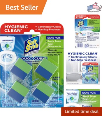 Alpine Fresh In-Tank Toilet Cleaner Duo-Cubes - 4 Count, 16 Weeks of Cleaning