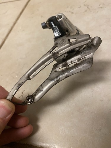 Campagnolo RECORD 10-Speed Clamp-On Compact DOUBLE Front Derailleur RUST - Picture 2 of 7