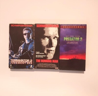 Vintage Arnold Schwarzenegger VHS Lot Predator 2 Running Man Terminator 2