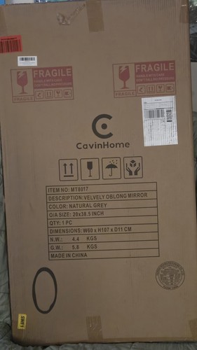 Espejo ovalado Cavinhome 20" X 38,5" gris nuevo salón entrada dormitorio - Imagen 2 de 4