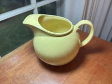 Taylor Smith & Taylor TS&T Luray Pastels Yellow Pitcher Jug Ice Lip c 1940
