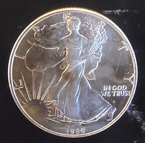 1989 American Eagle Toned Walking Liberty Bullion Vtg-0.999 Silver 1 Oz Coin 2L