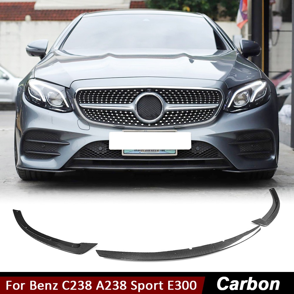 For Mercedes E Class C238 A238 Sport E300 Carbon Fiber Front Bumper Lip Spoiler