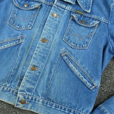 Vintage Wrangler Jacket Mens 42 Blue Denim Trucker 126MJ Western