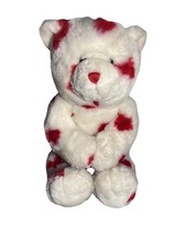 Build A Bear White Bear with Red Pink HEARTS Valentines Day Red Heart Nose