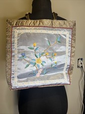 Asian Embroidered Vintage Purse Bag Silk Tapestry