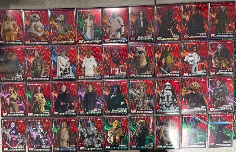 2024 Topps Chrome Star Wars  Complete Set Red Raywave - Image 4 of 4