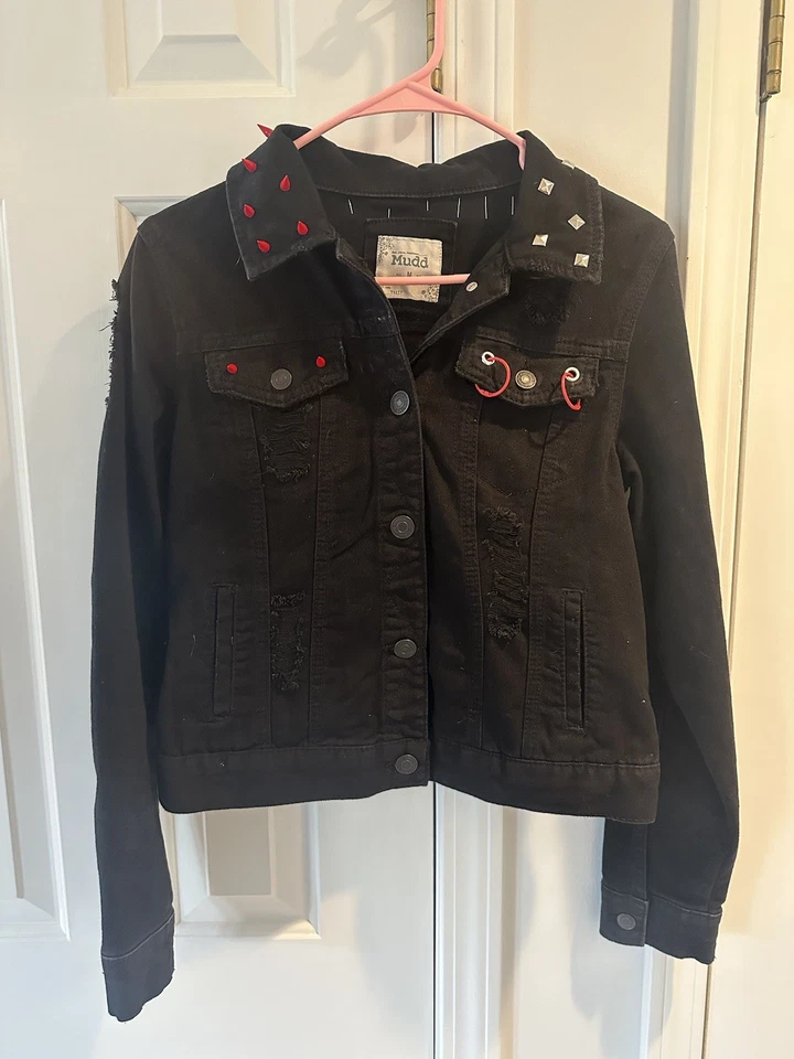 Chaqueta de mezclilla única hecha a mano personalizada con nudo sin cordones  Foto 2 de 2