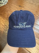Kids Vineyard Vines Blue Cotton Adjustable Baseball Cap w Whale 100 Cotton