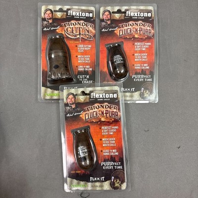 Flextone Turkey Calls Thunder Cut N Cluck N Purr Lot of 3 Hunting Mid Range