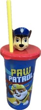 Straw Cup - Paw Patrol - 3D Molded 15oz Buddy Sips Sipper Water Bottle NEW