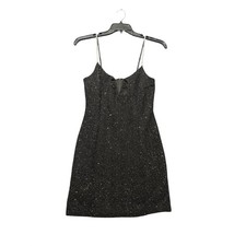ASTR The Label Dress Women Large Black Excellent Glitter Rhinestone Strap V-Neck