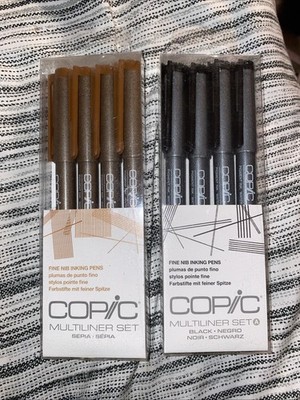 Copic Multiliner Set - Fine Nib Set, Black/Sepia