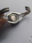 Vintage 1970s Navajo Turquoise Silver Cuff Signed By Dino — photo 4