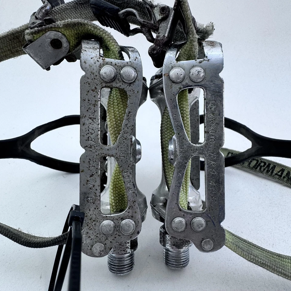 De colección Kyokuto Pro Ace Pedales 9/16 Christophe Puntera Clips Correas KT-PA Japón A18 Foto 3 de 4