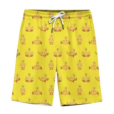 Funny Duck Middle Finger Hawaiian Shorts 