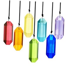 7pcs Crystal Suncatcher Prisms 3'' Indoor Window Hanging Ornament Rainbow