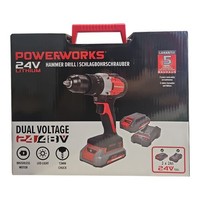 Akku Schlagbohrschrauber Set Powerworks Akkuschrauber 2X Akku+Ladestation