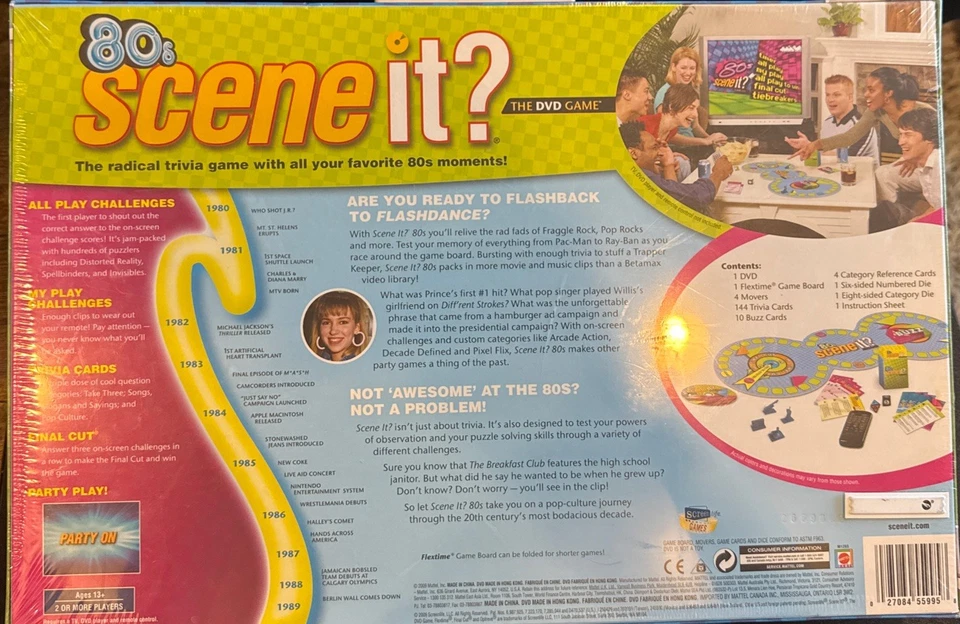 Scene It 80s Deluxe by Screen Life Games, New, Sealed, Party Trivia - Image 2 of 2