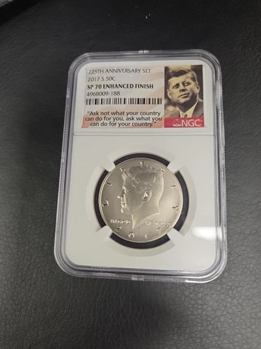 2017-S Kennedy Half NGC SP 70 Enhanced Finish ~ 225TH Anniversary Set