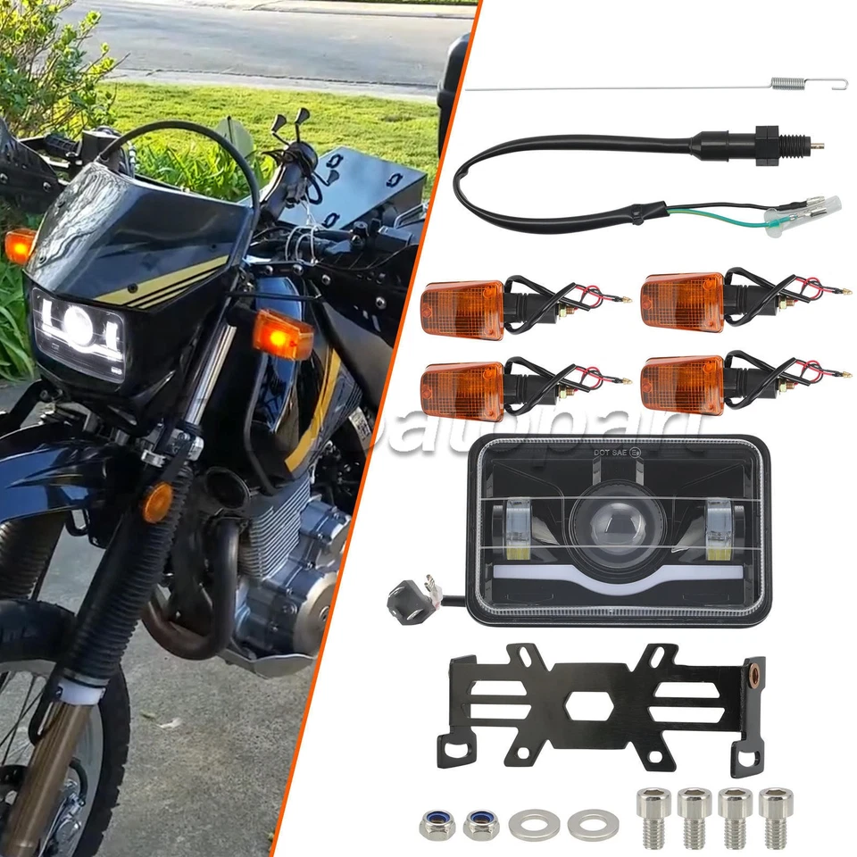 For Suzuki DR350 DR650 DR 125 200 Turn Signals Light & LED Headlight Bracket Kit Foto 2 de 4