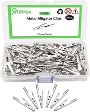 100 Pcs Metal Alligator Clips 52 Mm for Household Soldering and Electrical Test