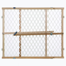 Toddleroo by North States - Diamond Mesh Wooden Baby Gate: Pressure Mounted Baby