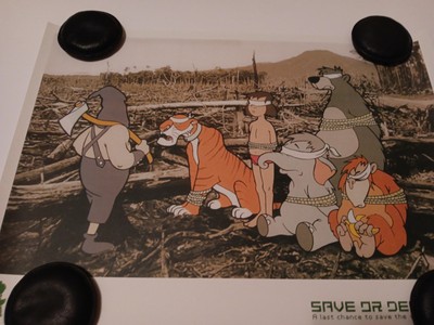 BANKSY vs DISNEY GREENPEACE POSTER  SAVE OR DELETE JUNGLE BOOK DEFORESTATION