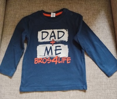 Kinder Pullover blau Dad + Me Bros 4 Life Größe 86 dopodopo guter Zustand
