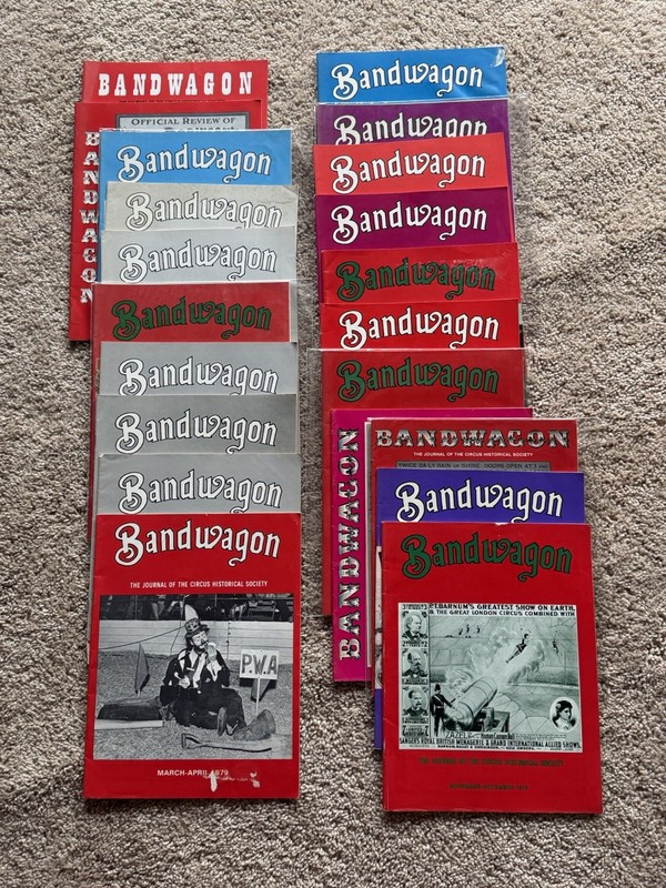 Lot Of 25 Circus Historical Society Bandwagon Magazine 1975-1983 See Pics