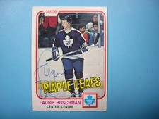 1981/82 O-PEE-CHEE NHL HOCKEY CARD #314 LAURIE BOSCHMAN EX AUTO AUTOGRAPH OPC