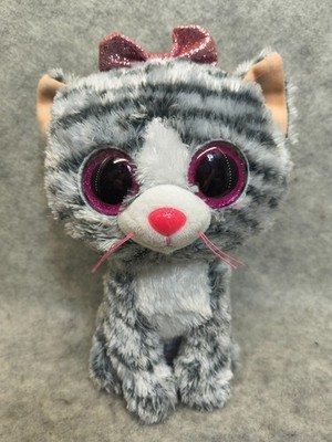 Ty Beanie Boos Kiki TySilk Stripe Cat 8 Inch Medium Plush Stuffed Toy