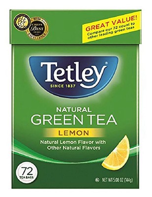 Tetley Lemon Green Tea 72 Bags Pack of 6 Natural Rainforest Certified