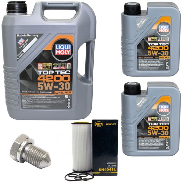MotoröL Filter Set 5W-30 Liqui Moly 7 Liter + Schraube FüR Audi A6 A4 A8 3.2 2.4-image