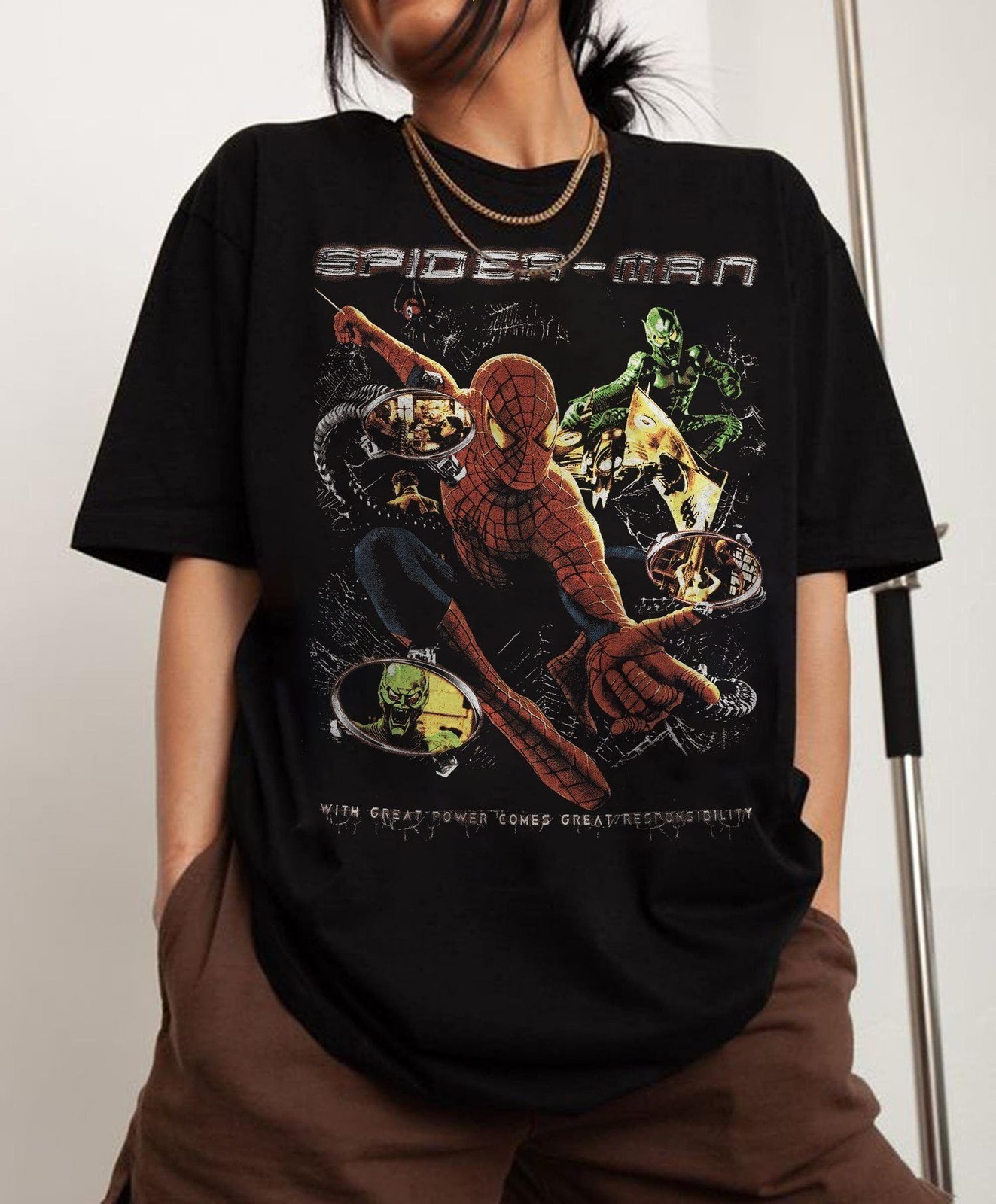 Retro 90S Spider Man Homage T-Shirt, Spider-Man Fan Tee Graphic T-Shirt Unisex
